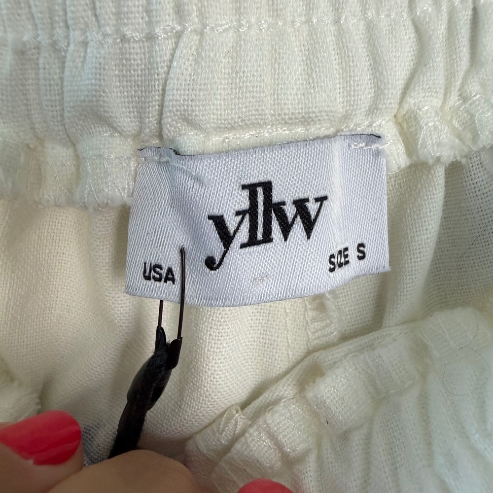 NEW yllw the Label Market Recycled Linen Cotton Shorts Fruit Veggie Size Small - Picture 10 of 11